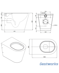 Stainless Steel Back To Wall Toilet - With Seat & Cover
